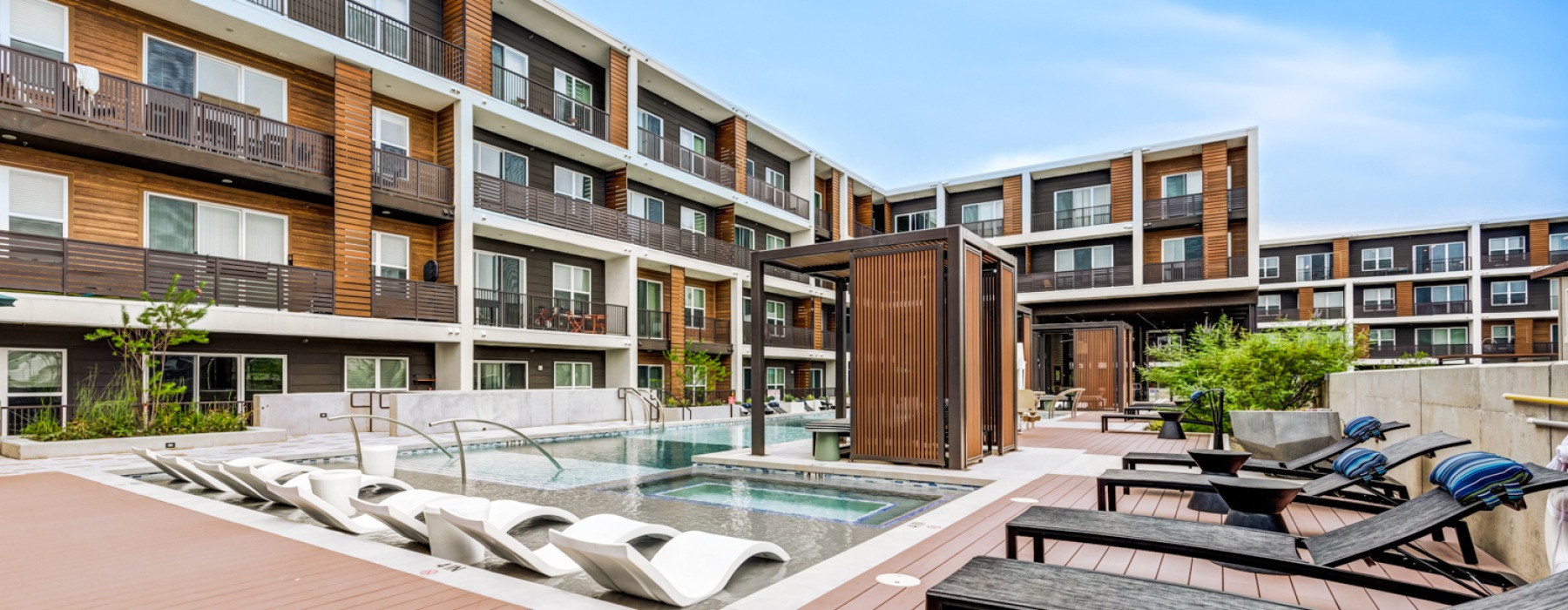 pool with an array of seating