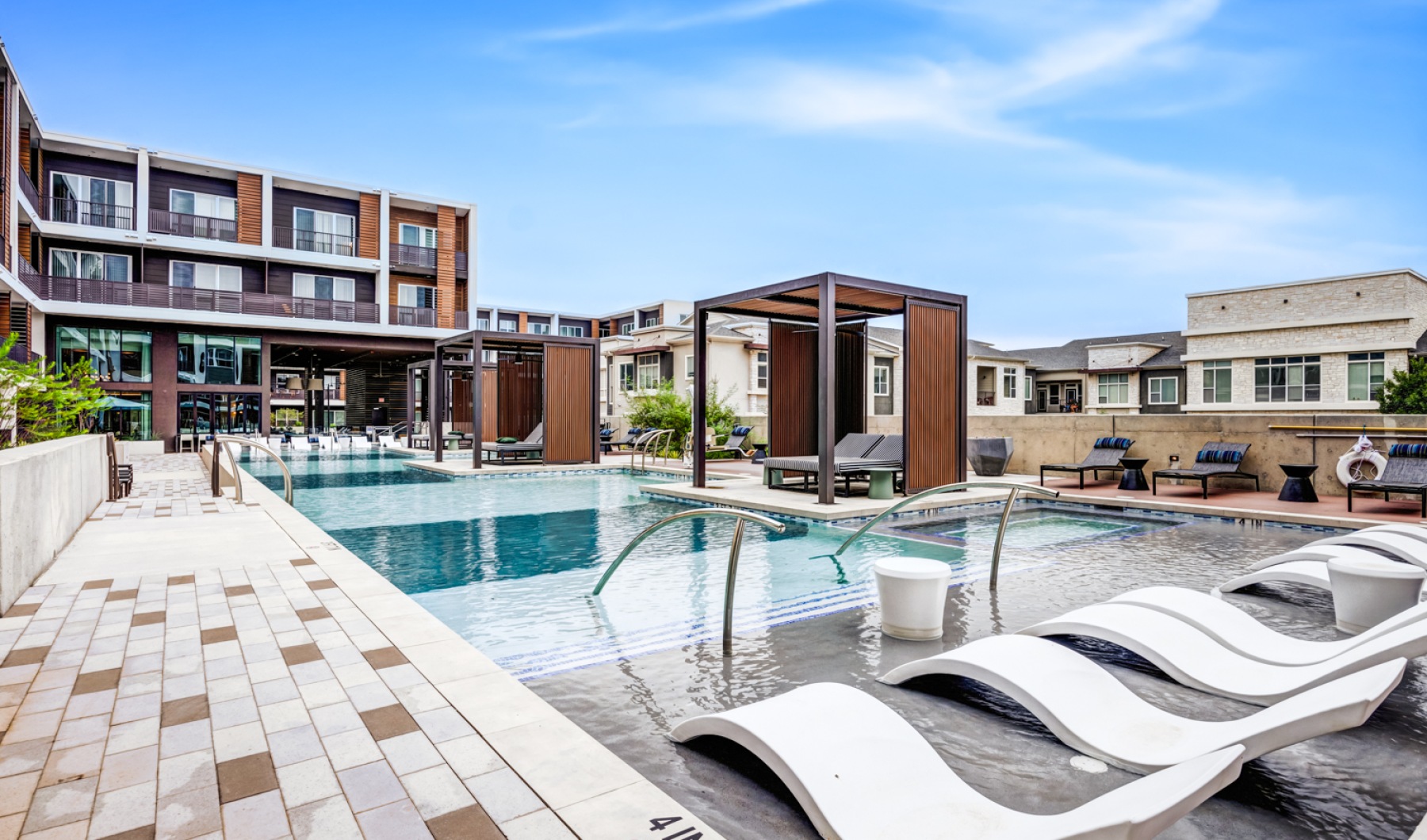 Gorgeous pool with loungers